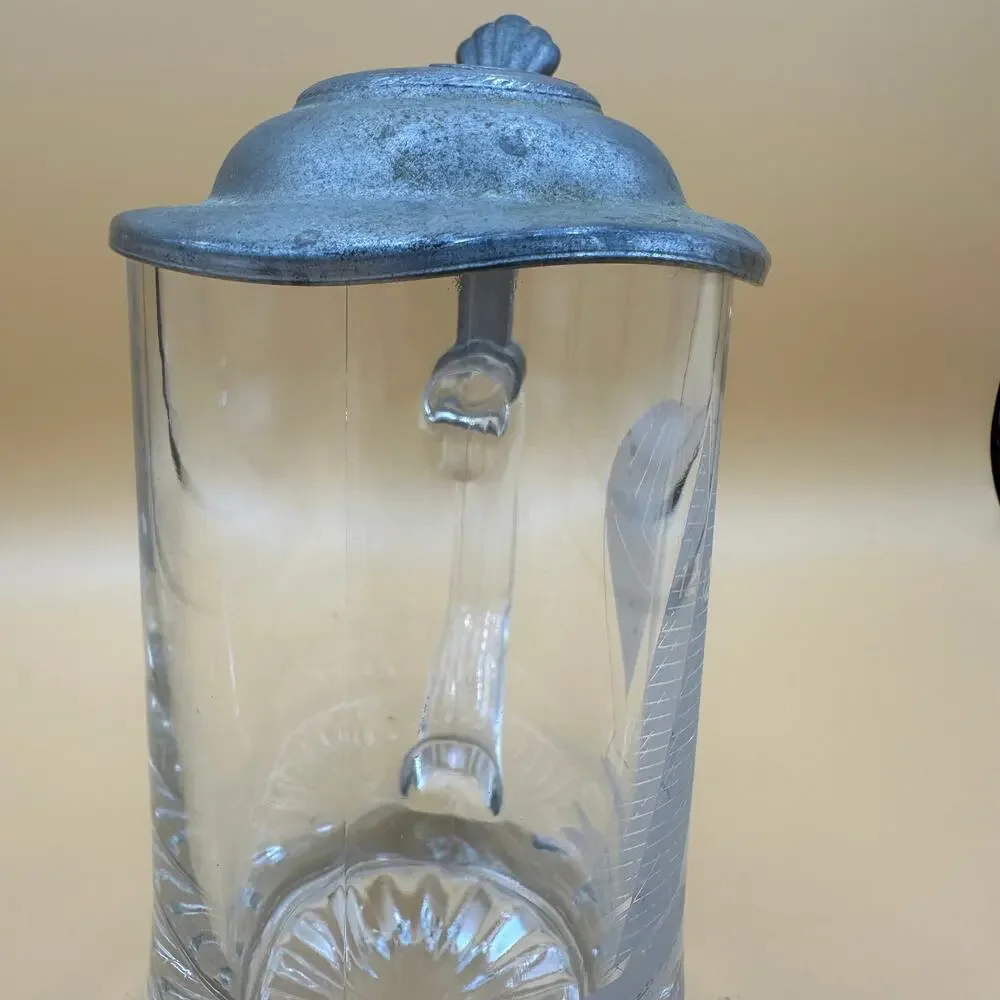 Vtg Old Spice Beer Stein Etched Glass ALWE 12 Meter Racing Sloop Series One